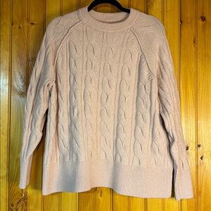 Aerie Cable Knit Sweater - Soft Pink